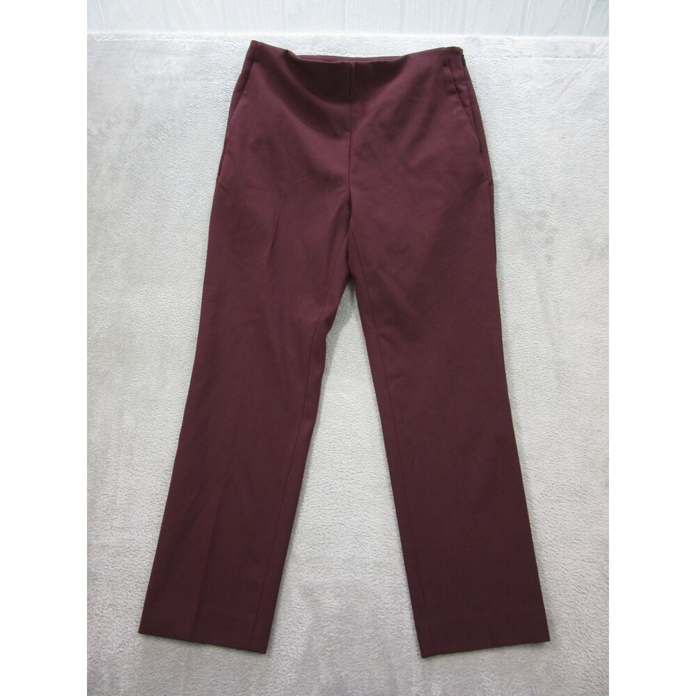 Ann Taylor Ankle Pants Womens Petites 4P Pull-on Wine Red Size Zipper Pockets